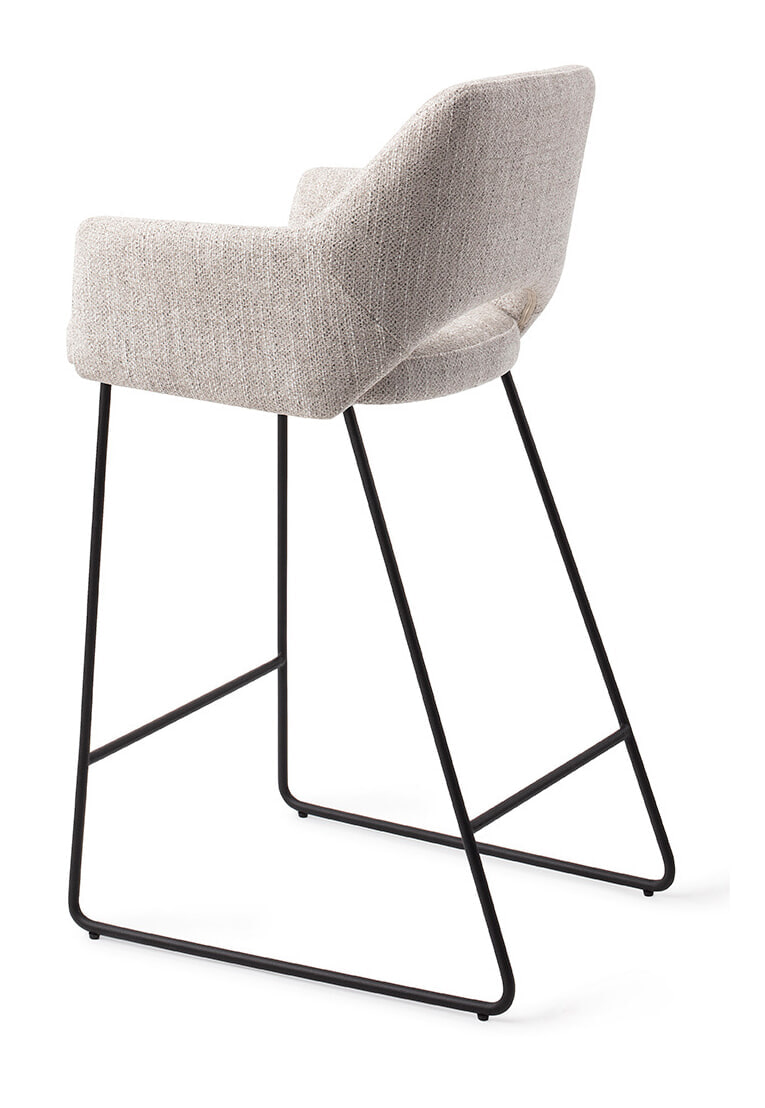 Jesper Home Barkruk 'Yanai' Slide Black, kleur Pigeon (zithoogte 65cm)