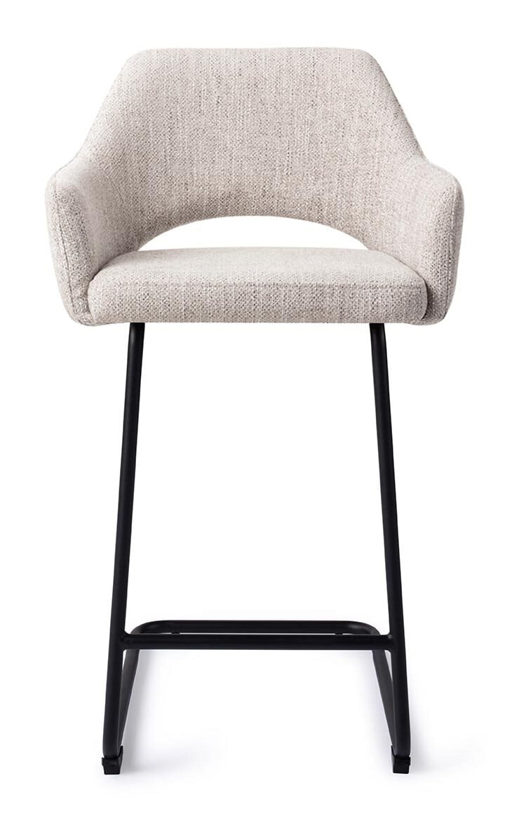 Jesper Home Barkruk 'Yanai' Arch Black, kleur Pigeon (zithoogte 66cm)