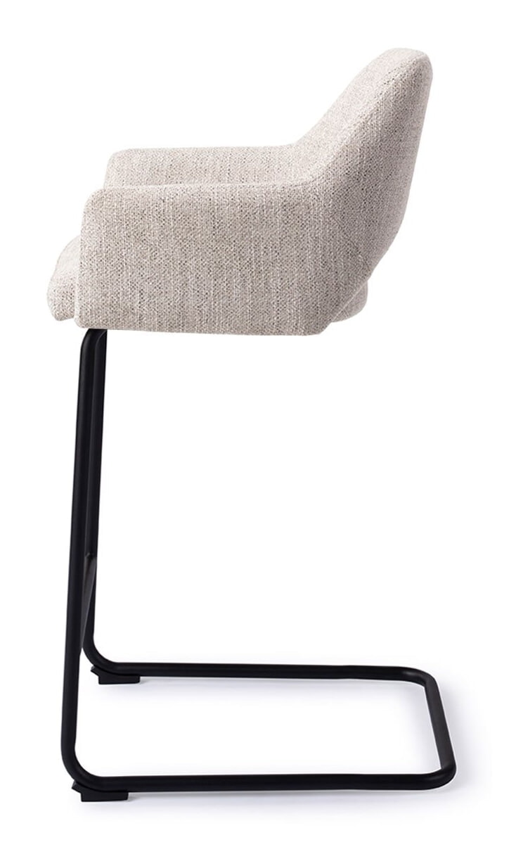 Jesper Home Barkruk 'Yanai' Arch Black, kleur Pigeon (zithoogte 66cm)