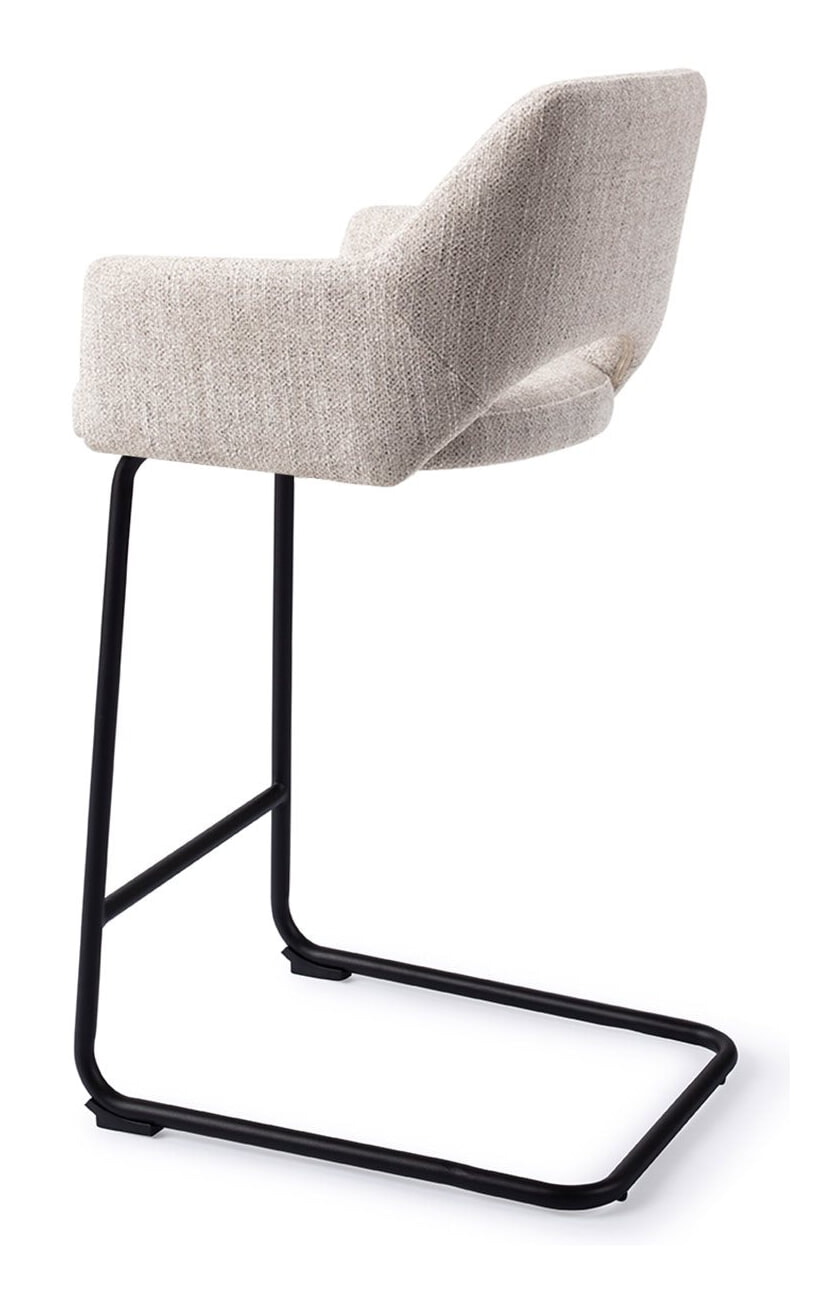 Jesper Home Barkruk 'Yanai' Arch Black, kleur Pigeon (zithoogte 66cm)