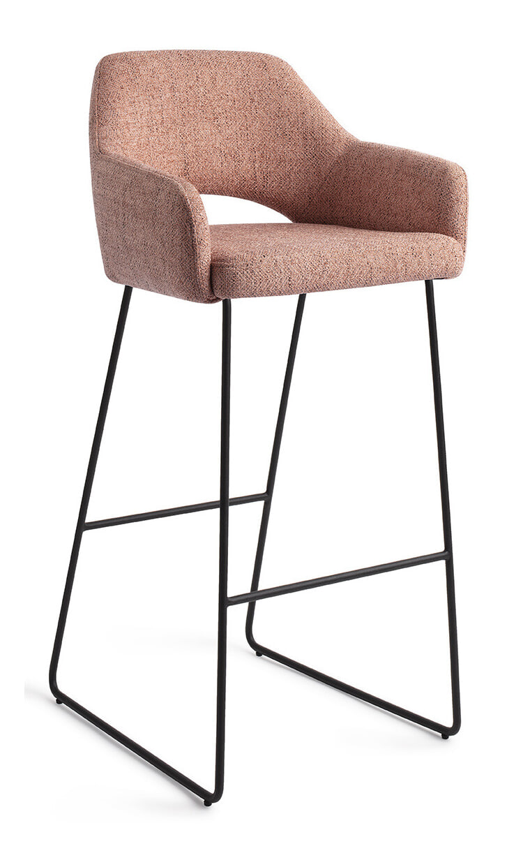 Jesper Home Barkruk Yanai Slide Black - Pink Punch (zithoogte 75cm)