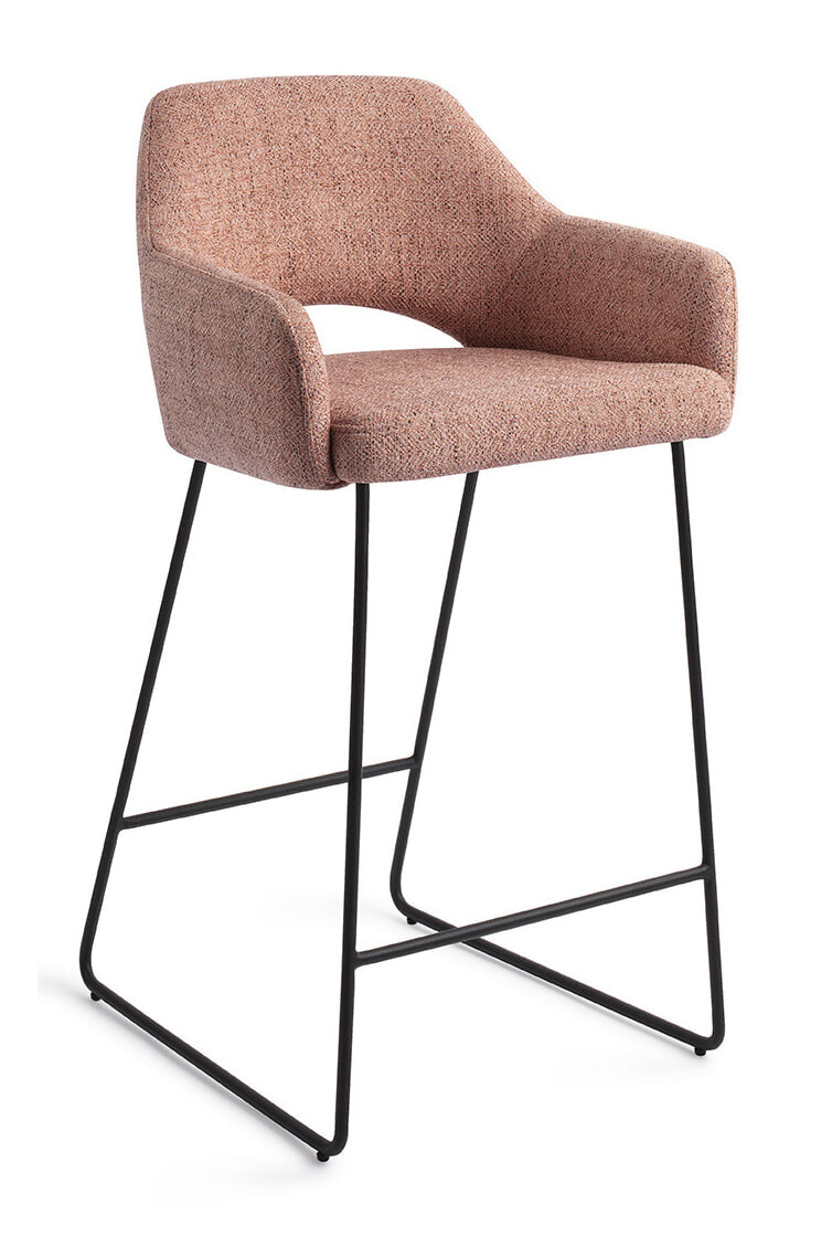 Jesper Home Barkruk Yanai Slide Black - Pink Punch (zithoogte 65cm)