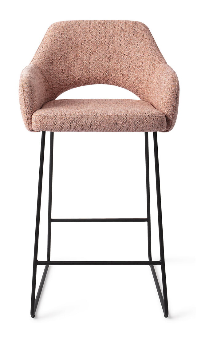 Jesper Home Barkruk 'Yanai' Slide Black, kleur Pink Punch (zithoogte 65cm)