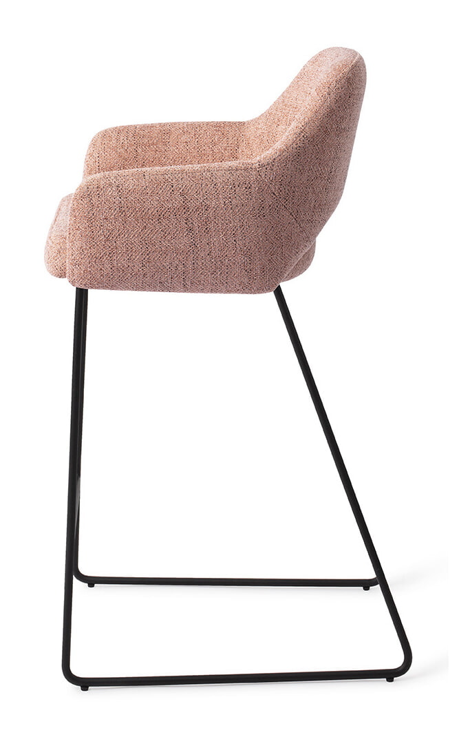 Jesper Home Barkruk 'Yanai' Slide Black, kleur Pink Punch (zithoogte 65cm)