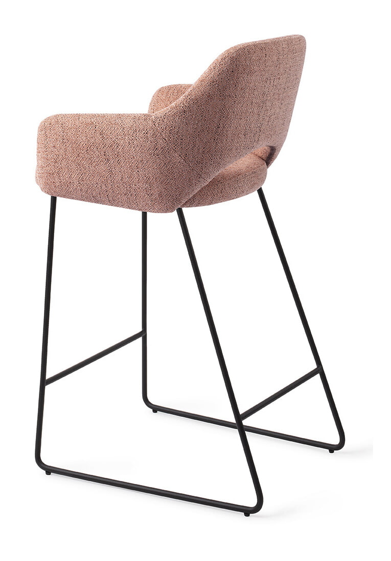 Jesper Home Barkruk 'Yanai' Slide Black, kleur Pink Punch (zithoogte 65cm)