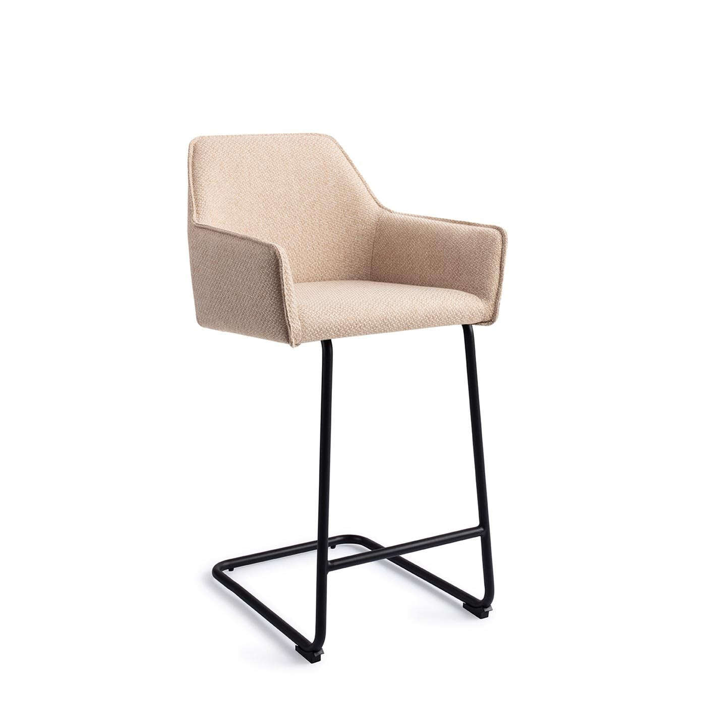 Jesper Home Barkruk 'Hofu' Arch Black, kleur Wild Walnut (zithoogte 65cm)