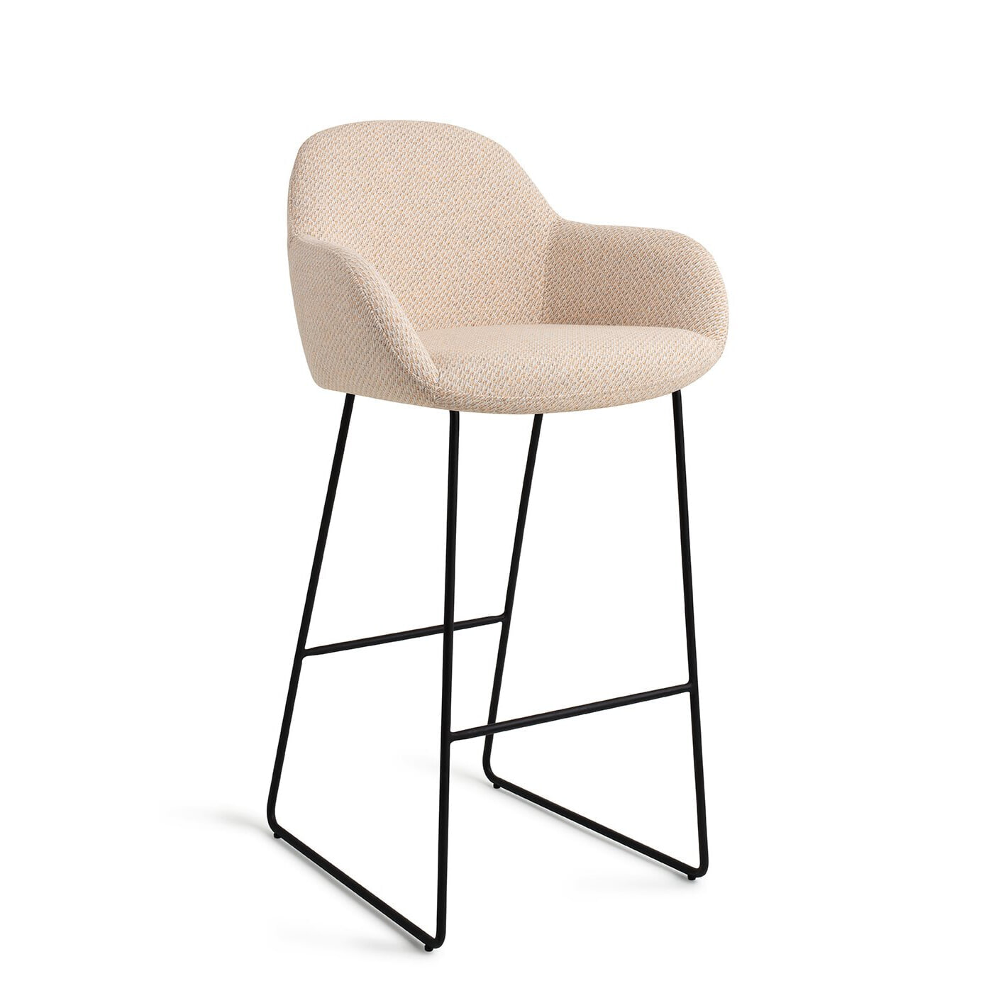 Jesper Home Barkruk 'Kushi' Slide Black (zithoogte 77cm)
