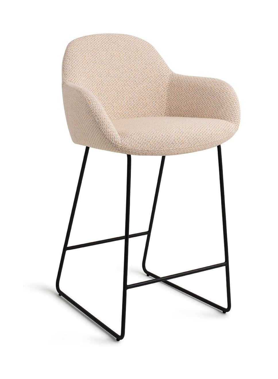 Jesper Home Barkruk 'Kushi' Slide Black (zithoogte 67cm)