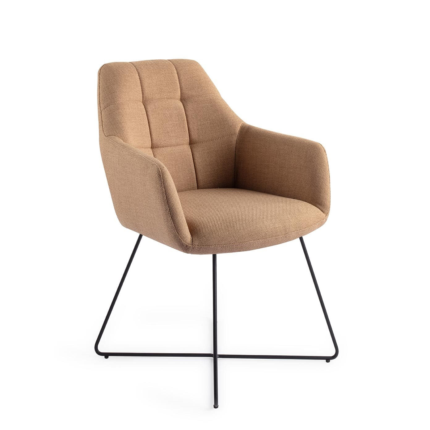 Jesper Home Eetkamerstoel 'Noto' Cross Black, kleur Toasted Toffee