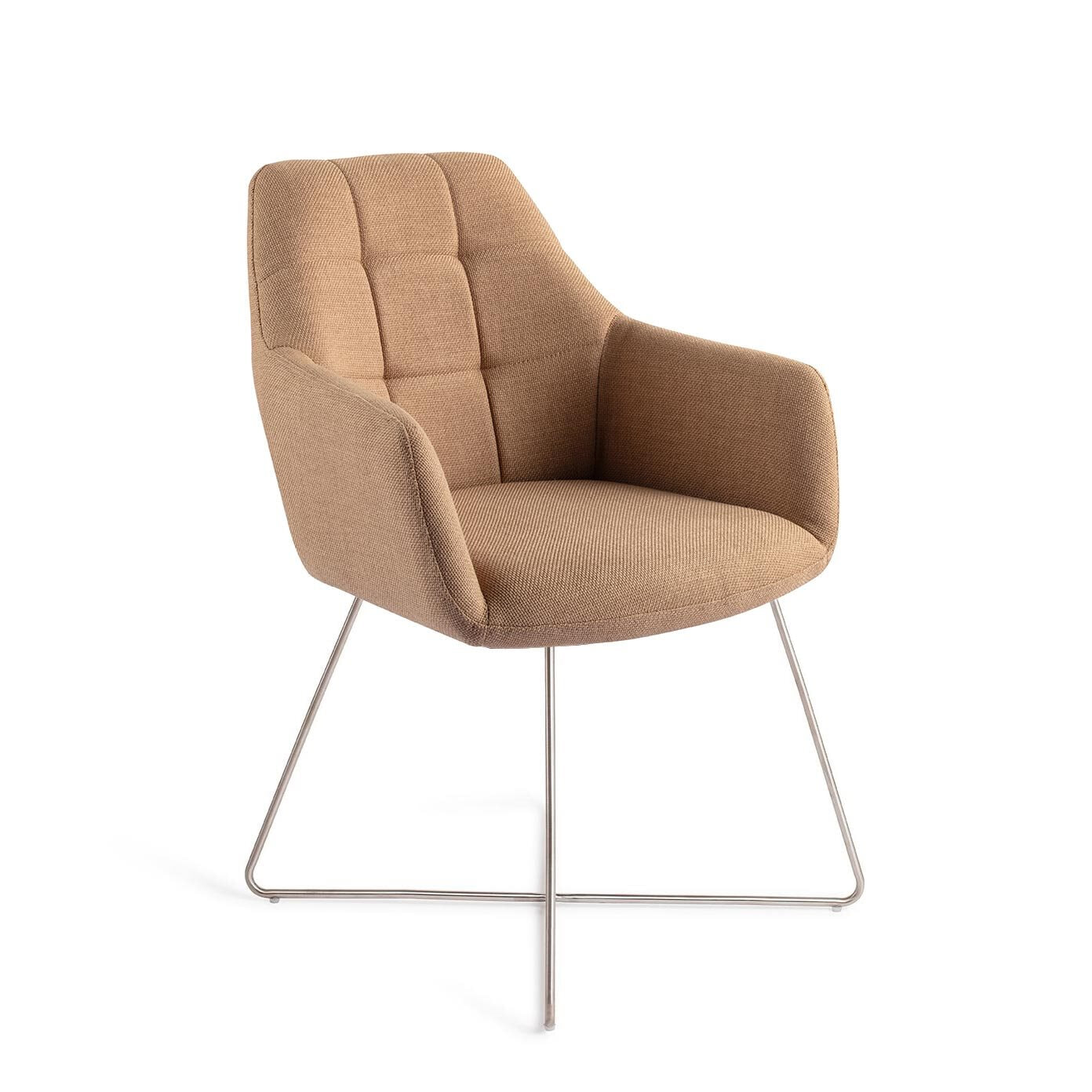 Jesper Home Eetkamerstoel 'Noto' Cross Steel, kleur Toasted Toffee
