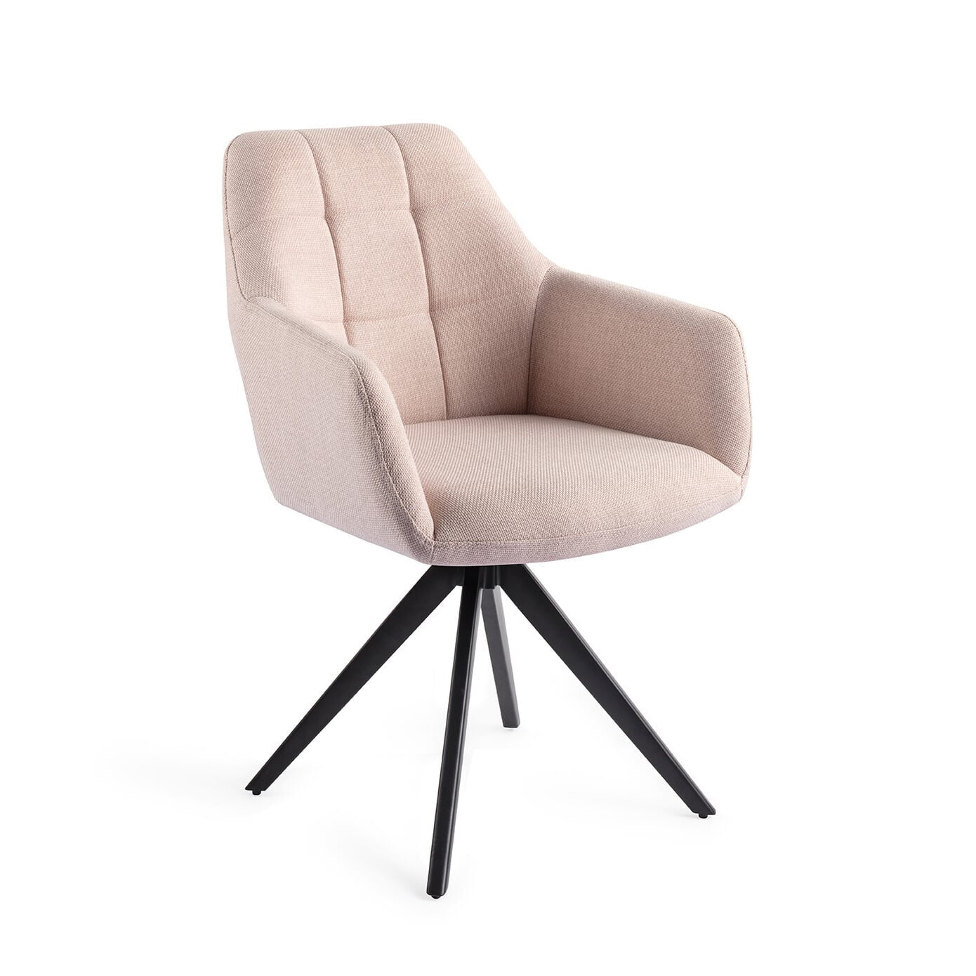 Jesper Home Draaibare Eetkamerstoel 'Noto' Turn Black, kleur Petal Pink