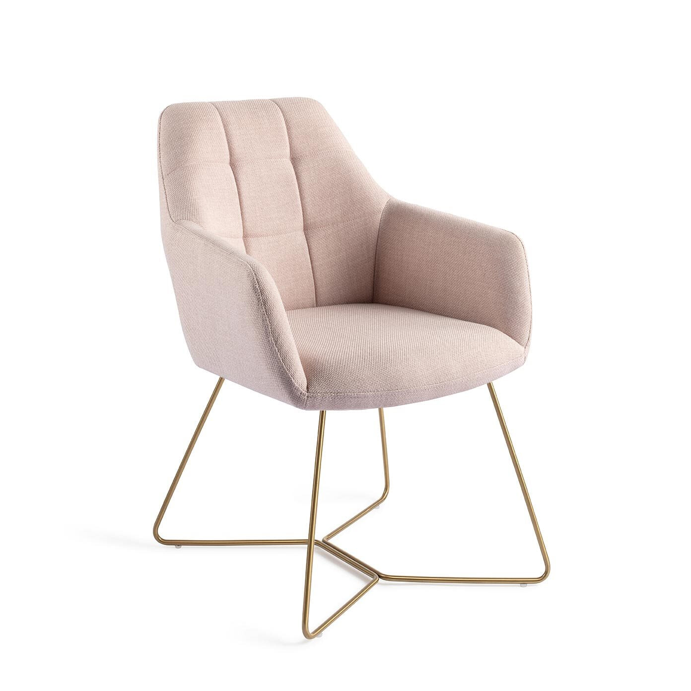 Jesper Home Eetkamerstoel 'Noto' Beehive Gold, kleur Petal Pink