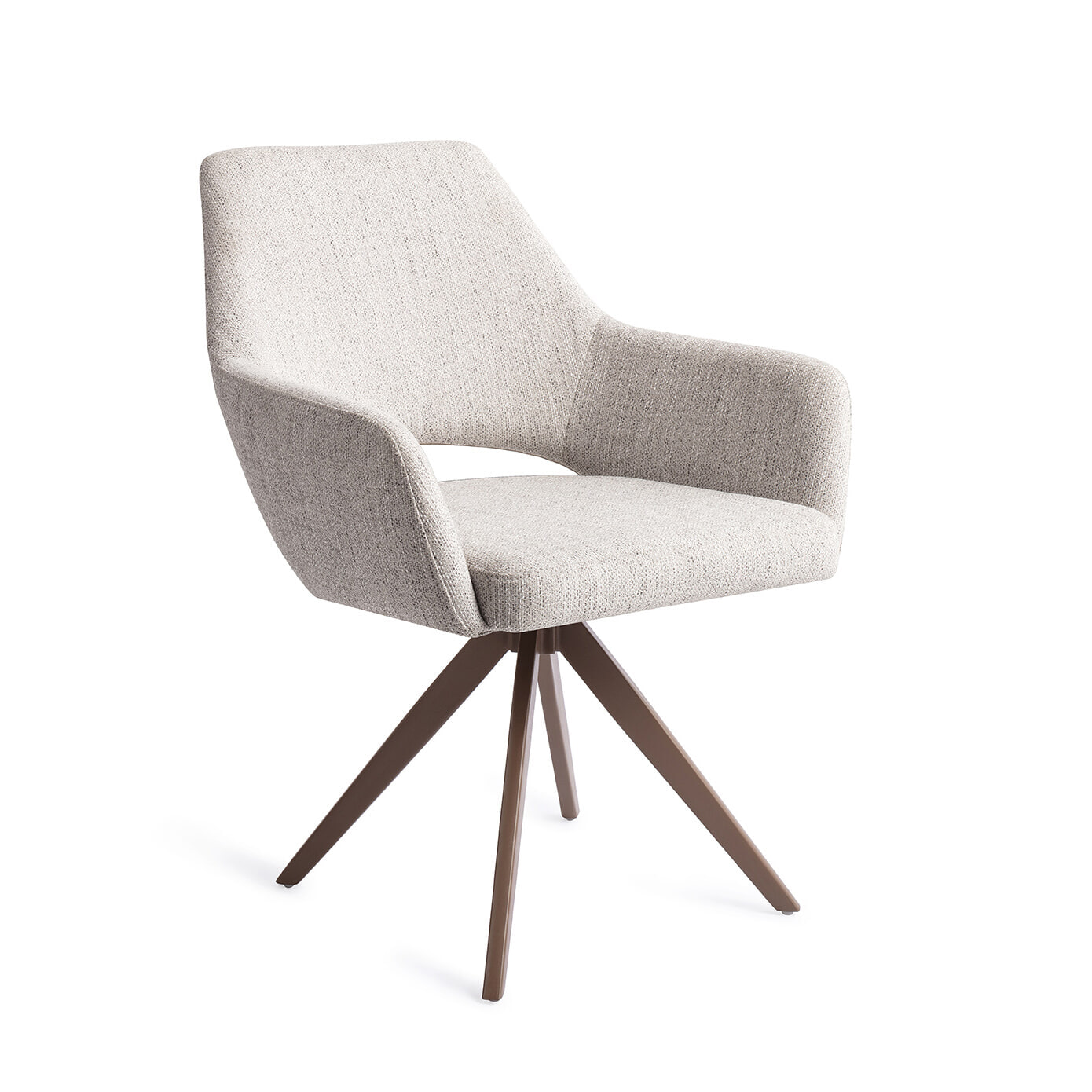 Jesper Home Draaibare Eetkamerstoel 'Yanai' Turn Brown, kleur Pigeon