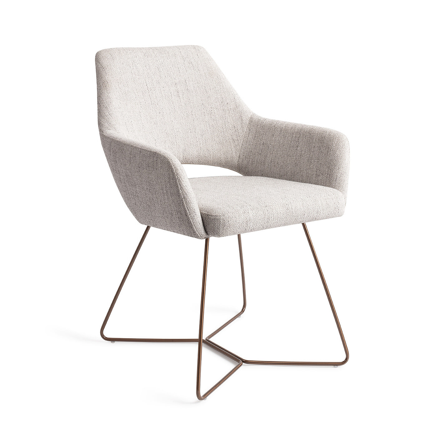 Jesper Home Eetkamerstoel 'Yanai' Beehive Rose Gold, kleur Pigeon