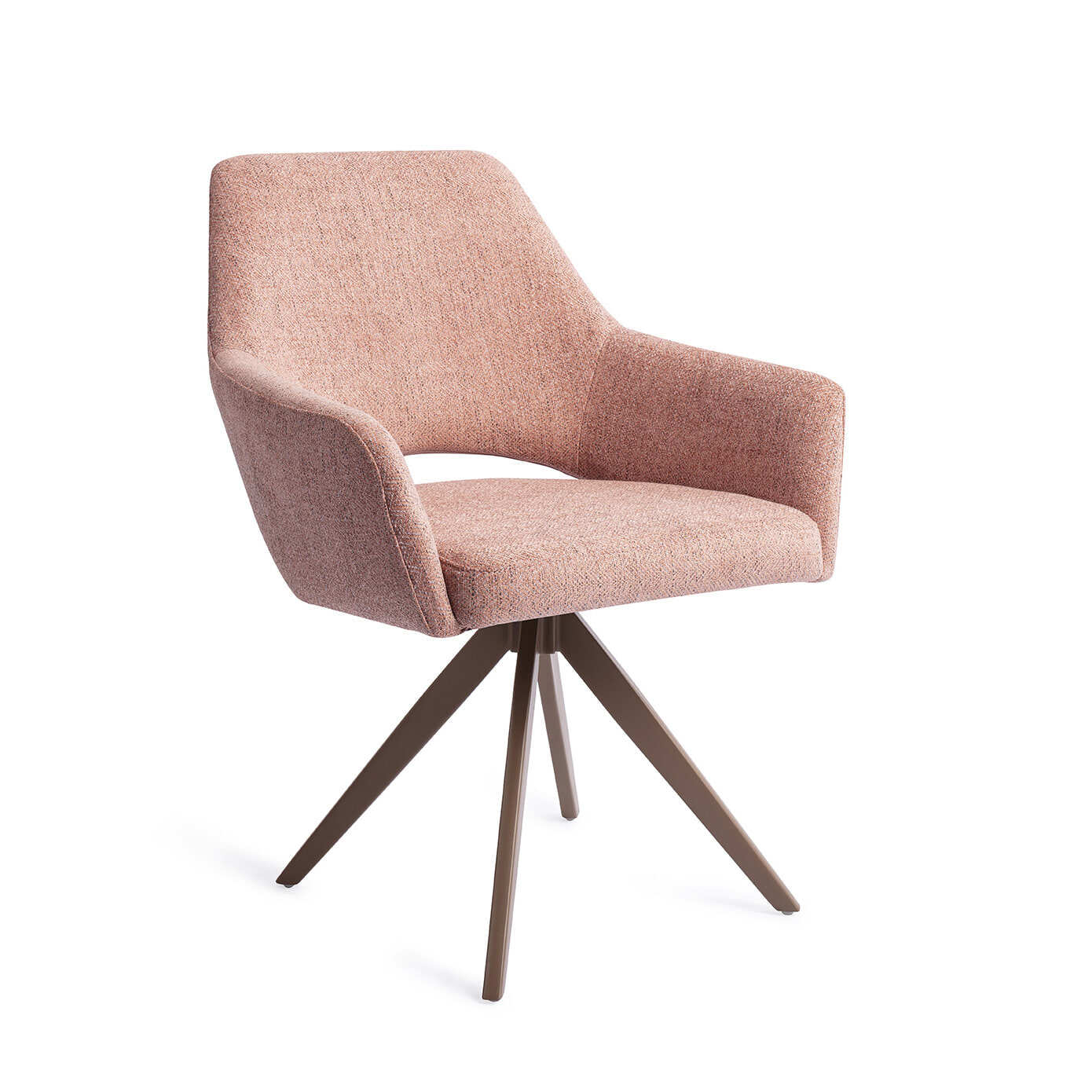 Jesper Home Draaibare Eetkamerstoel 'Yanai' Turn Brown, kleur Pink Punch