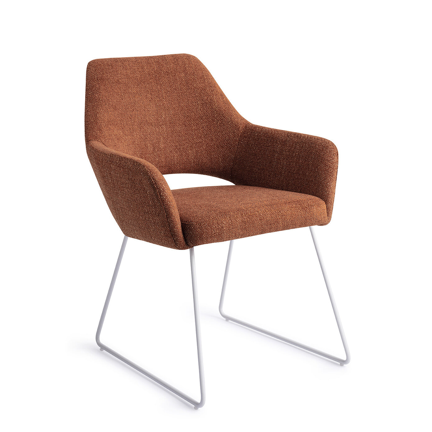 Jesper Home Eetkamerstoel 'Yanai' Slide White, kleur Tuscan Terra
