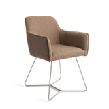 Jesper Home Eetkamerstoel 'Hofu' Beehive Steel, kleur French Toast