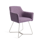 Jesper Home Eetkamerstoel 'Hofu' Beehive Steel, kleur Violet Daisy