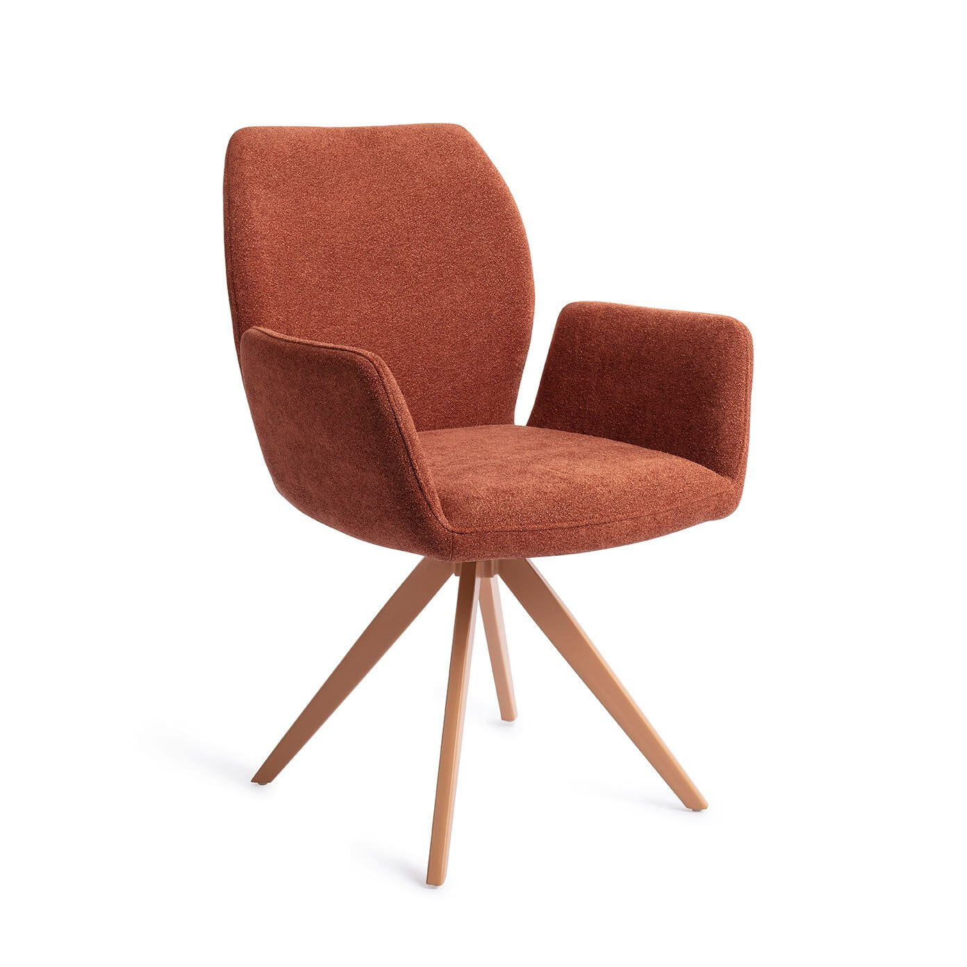 Jesper Home Draaibare Eetkamerstoel 'Misaki' Turn Peach, kleur Cosy Copper