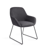 Jesper Home Eetkamerstoel 'Kushi' Slide Black, kleur Black-Out