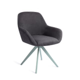 Jesper Home Draaibare Eetkamerstoel 'Kushi' Turn Mint, kleur Black-Out