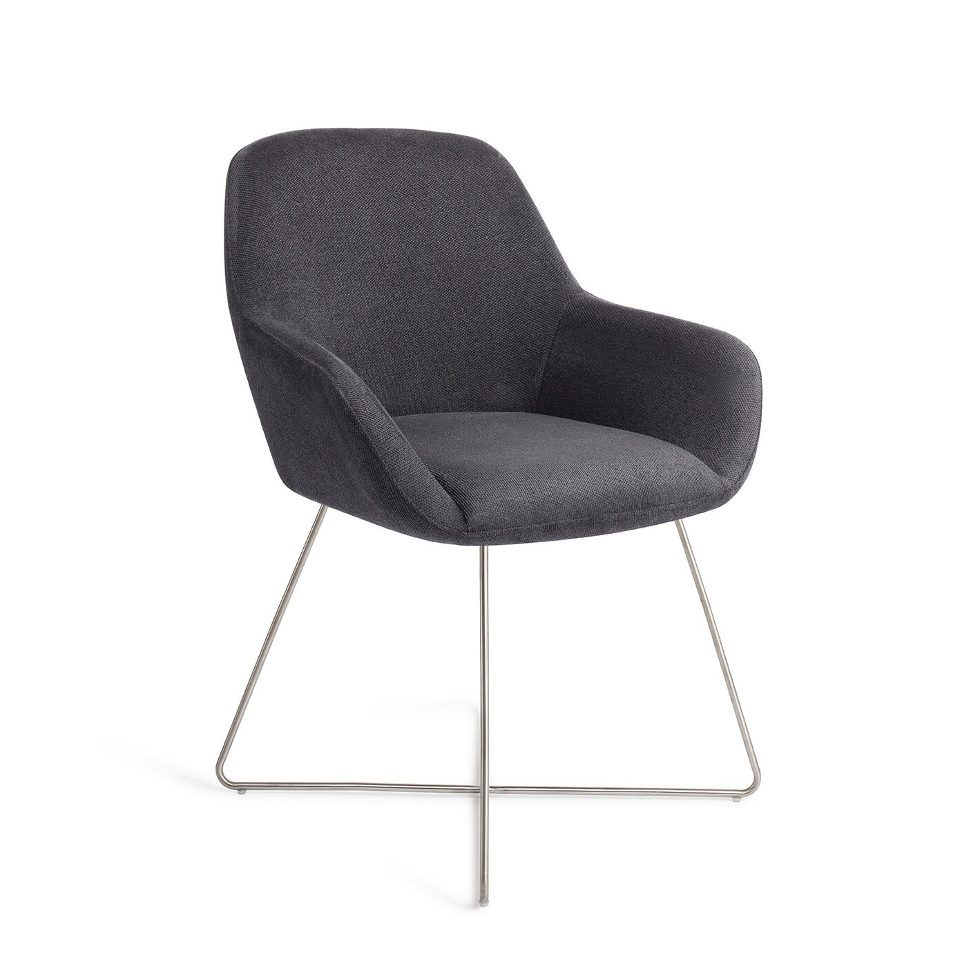 Jesper Home Eetkamerstoel Kushi Cross Steel - Black-Out