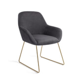 Jesper Home Eetkamerstoel 'Kushi' Slide Gold, kleur Black-Out