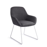 Jesper Home Eetkamerstoel 'Kushi' Slide White, kleur Black-Out