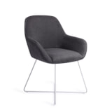 Jesper Home Eetkamerstoel 'Kushi' Cross White, kleur Black-Out