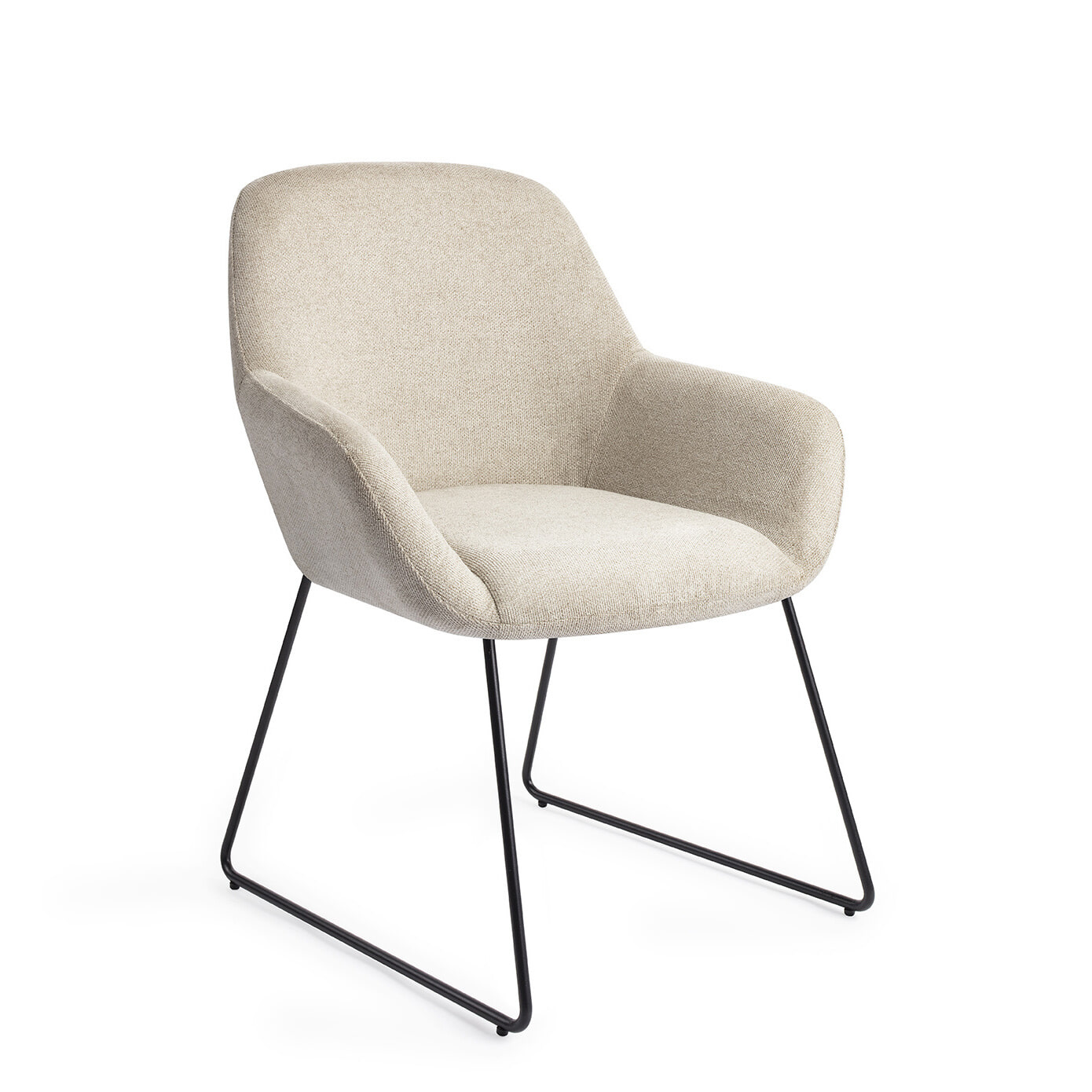 Jesper Home Eetkamerstoel Kushi Slide Black - Ivory Ivy