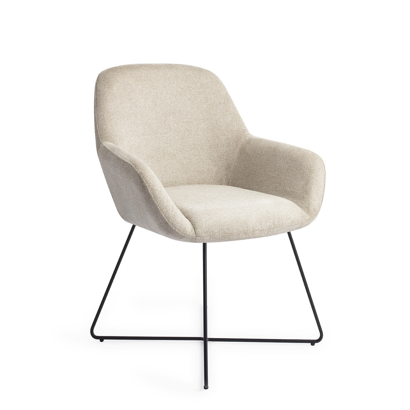 Jesper Home Eetkamerstoel Kushi Cross Black - Ivory Ivy