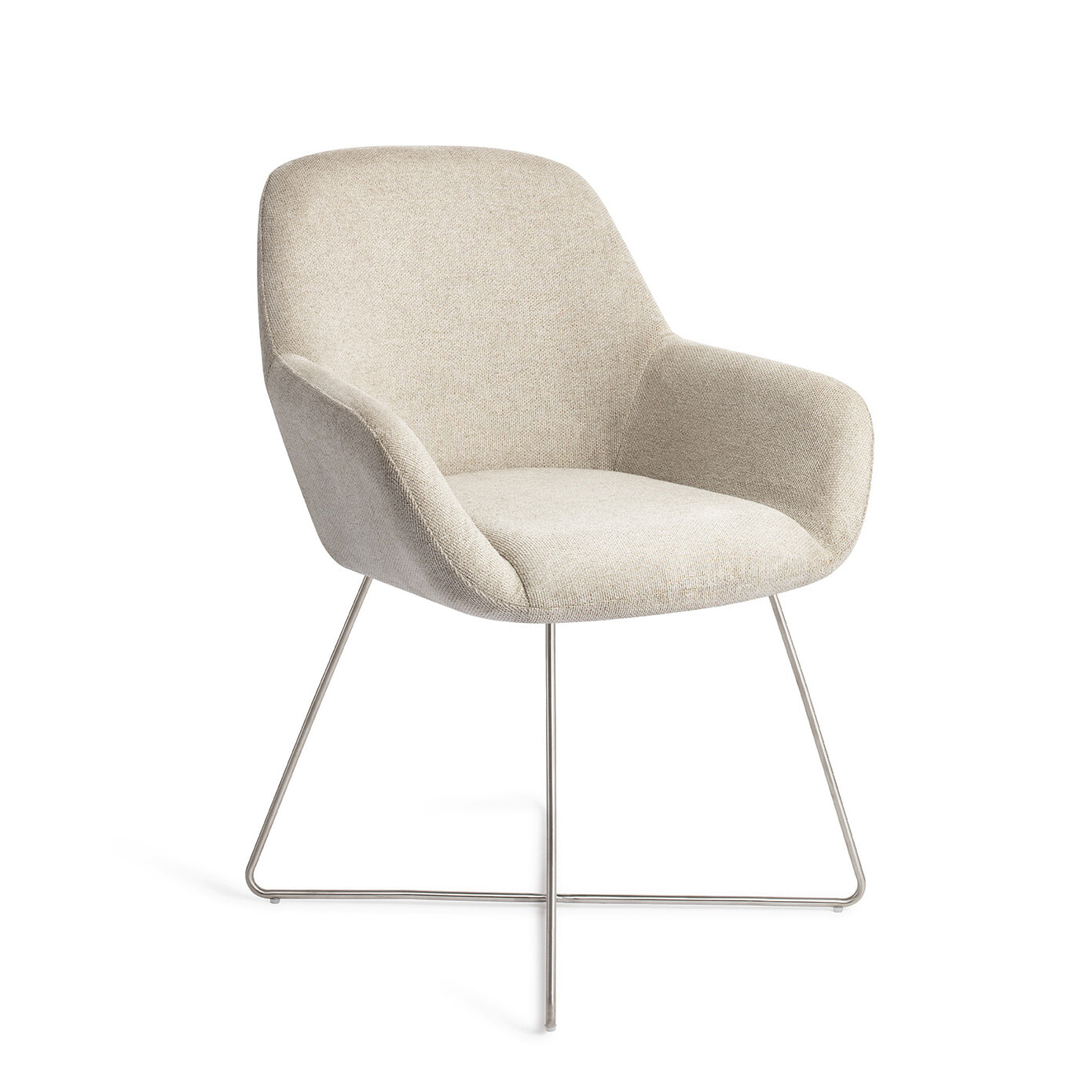 Jesper Home Eetkamerstoel Kushi Cross Steel - Ivory Ivy