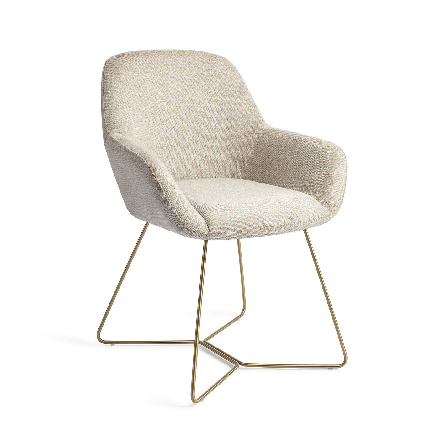 Jesper Home Eetkamerstoel Kushi Beehive Gold - Ivory Ivy