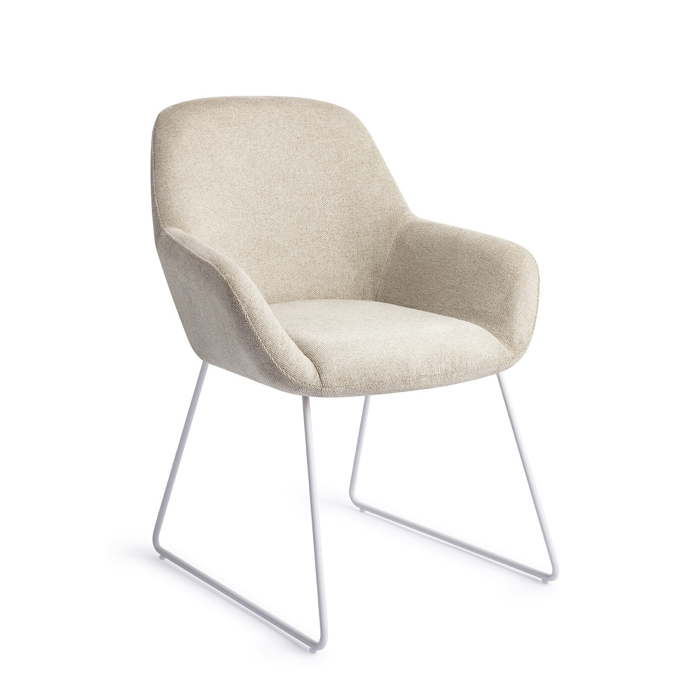 Jesper Home Eetkamerstoel Kushi Slide White - Ivory Ivy