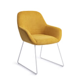 Jesper Home Eetkamerstoel 'Kushi' Slide White, kleur Sweet Corn