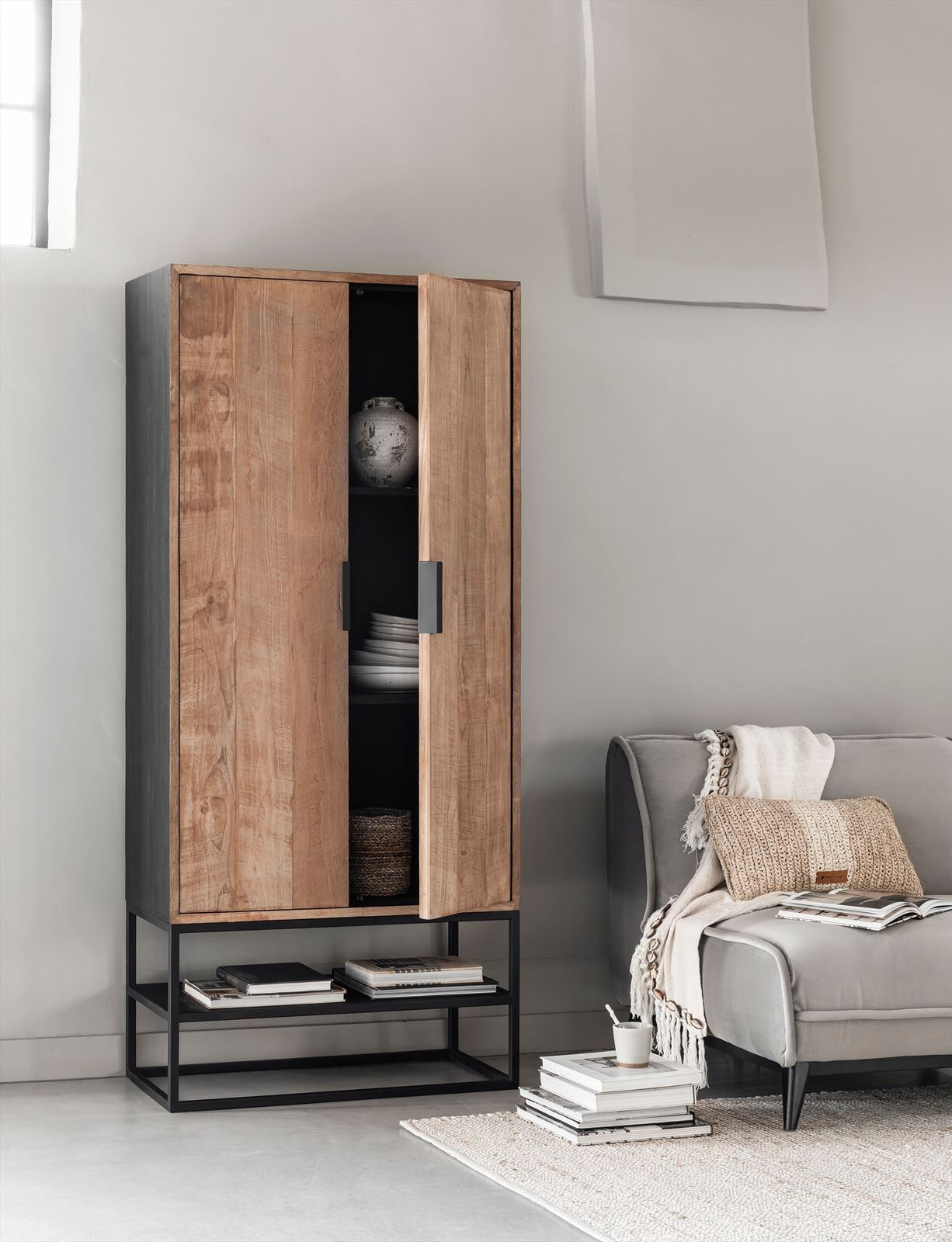 DTP Home Opbergkast 'Cosmo' Teakhout, 180 x 80cm