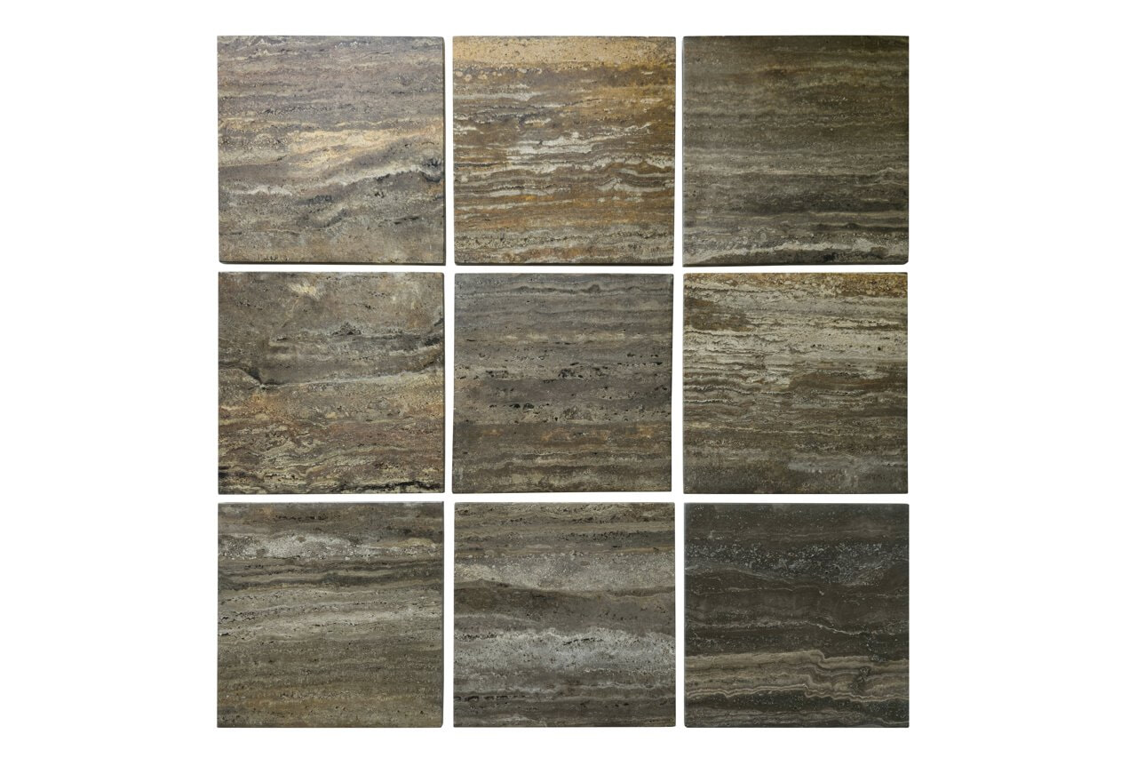 Richmond Ovale Eettafel 'Russo' Travertin en brass, 235 x 110cm