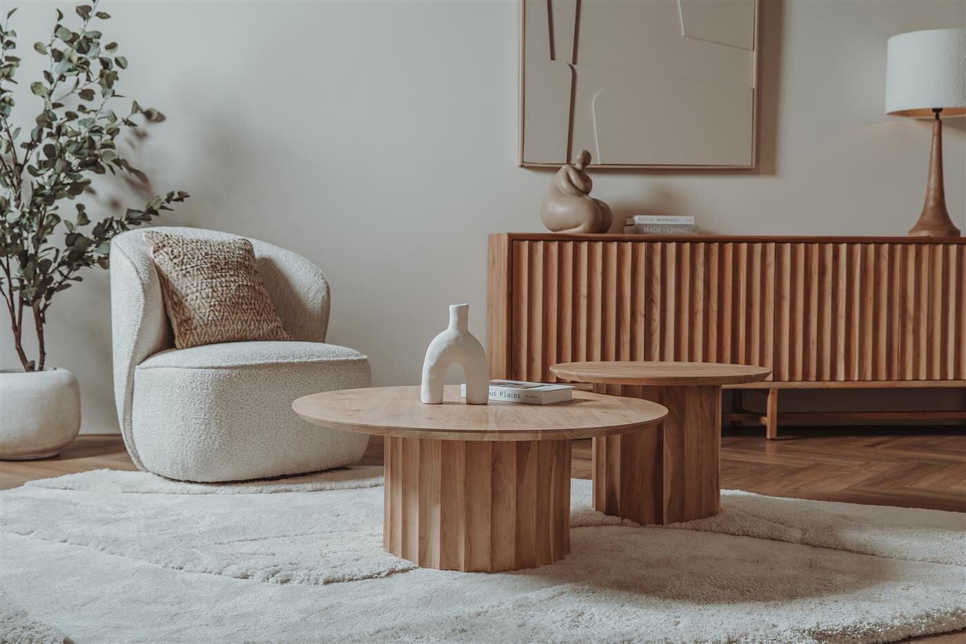 Tower Living Salontafel 'Crotone' Acaciahout, Set van 2 stuks