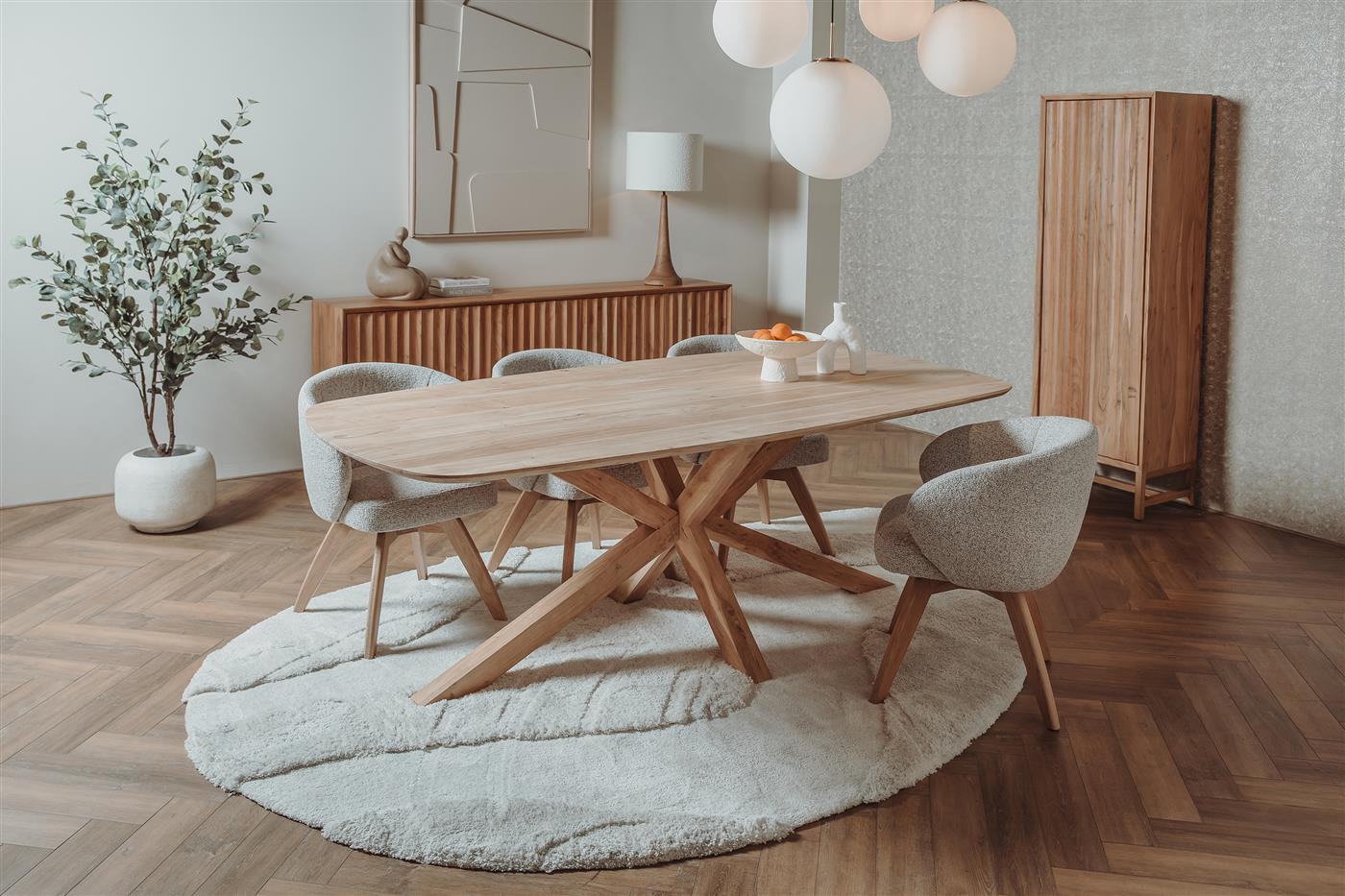 Tower Living Opbergkast 'Crotone' Rechtsdraaiend, Acaciahout, 180 x 55cm