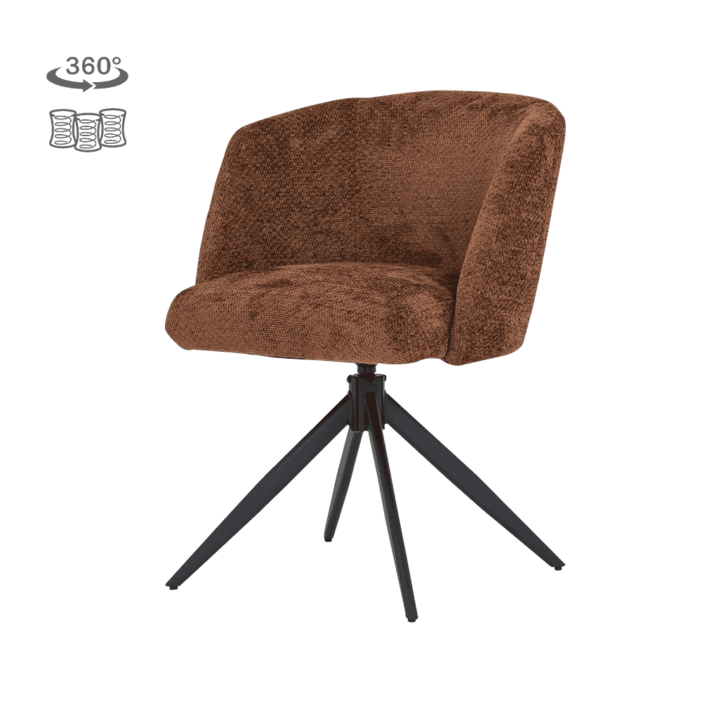 Tower Living Draaibare Eetkamerstoel Cuvio Geweven stof - Hazel