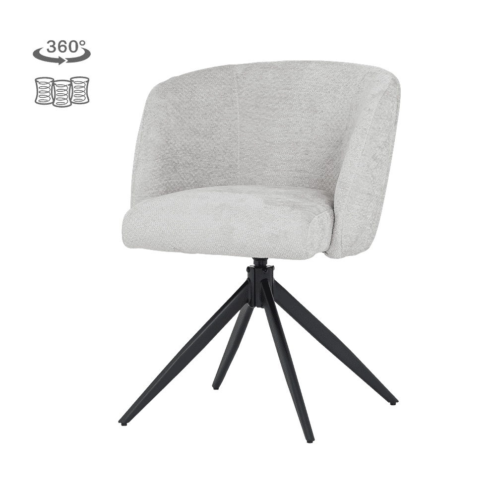 Tower Living Draaibare Eetkamerstoel Cuvio Geweven stof - Shell