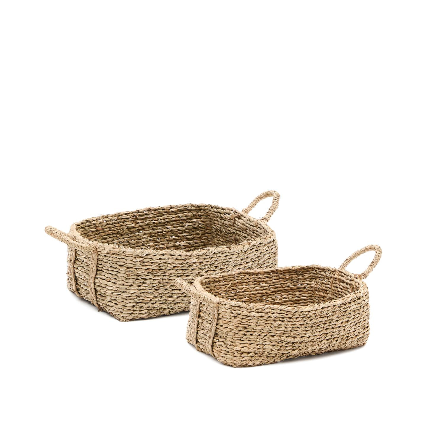 Kave Home Mand Milly Zeegras, Set van 2 stuks - Beige