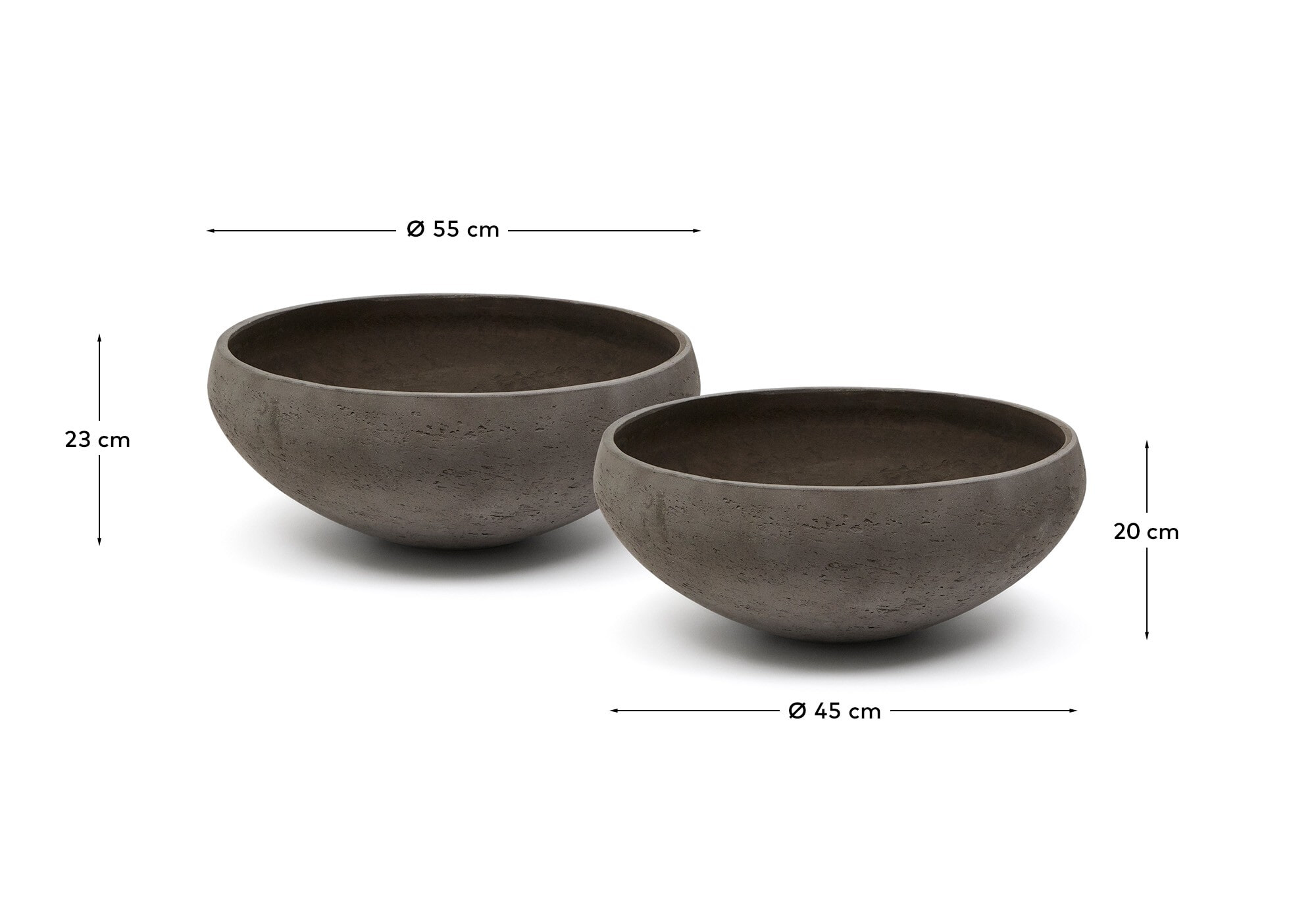 Kave Home Plantenpot 'Nura' Terracotta look, Set van 2 stuks