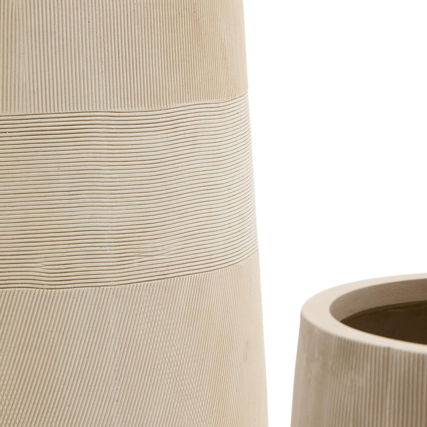 Kave Home Plantenpot 'Tival' Set van 2 stuks, kleur Beige
