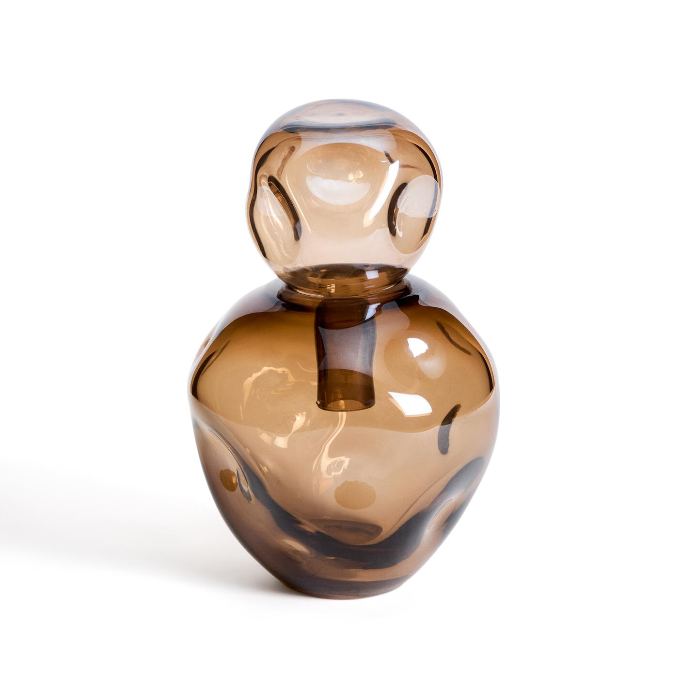 Kave Home Vaas Olivet Bruin glas, 30cm