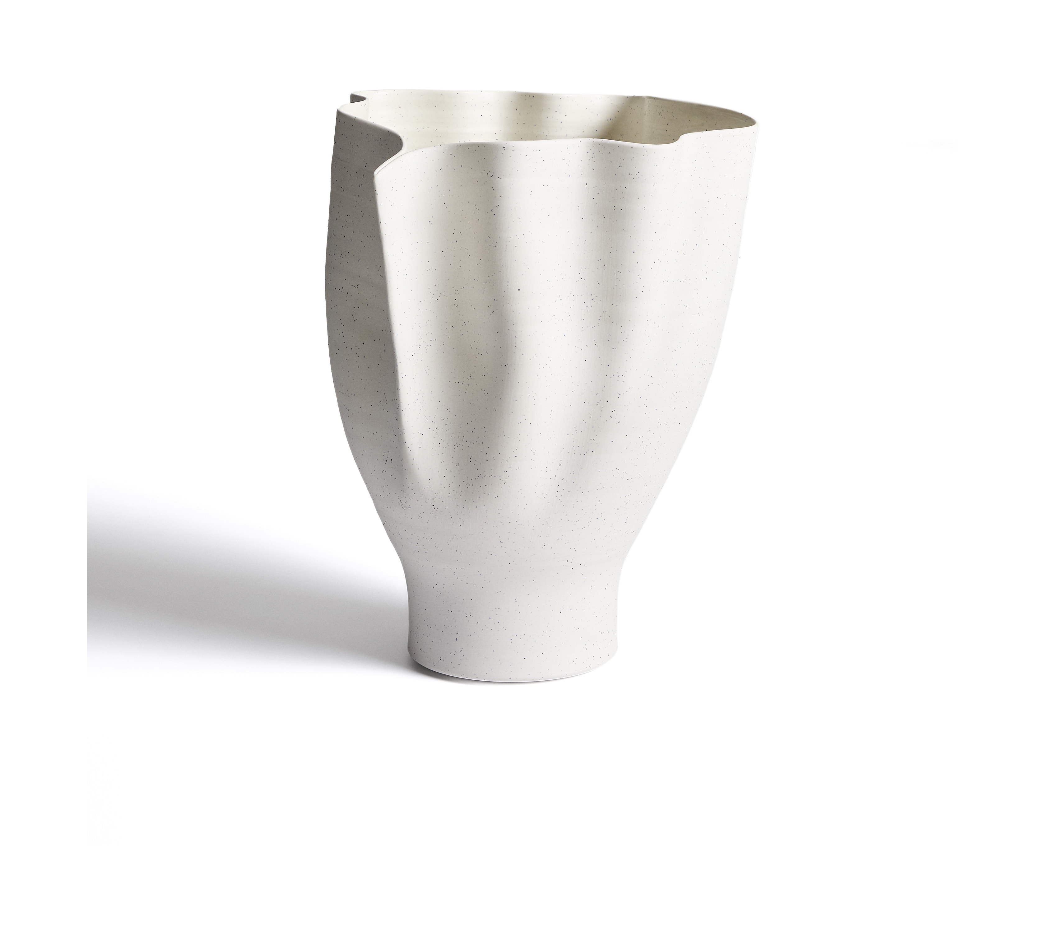 Kave Home Vaas Nilea Keramiek, 34cm - Ecru - Organisch