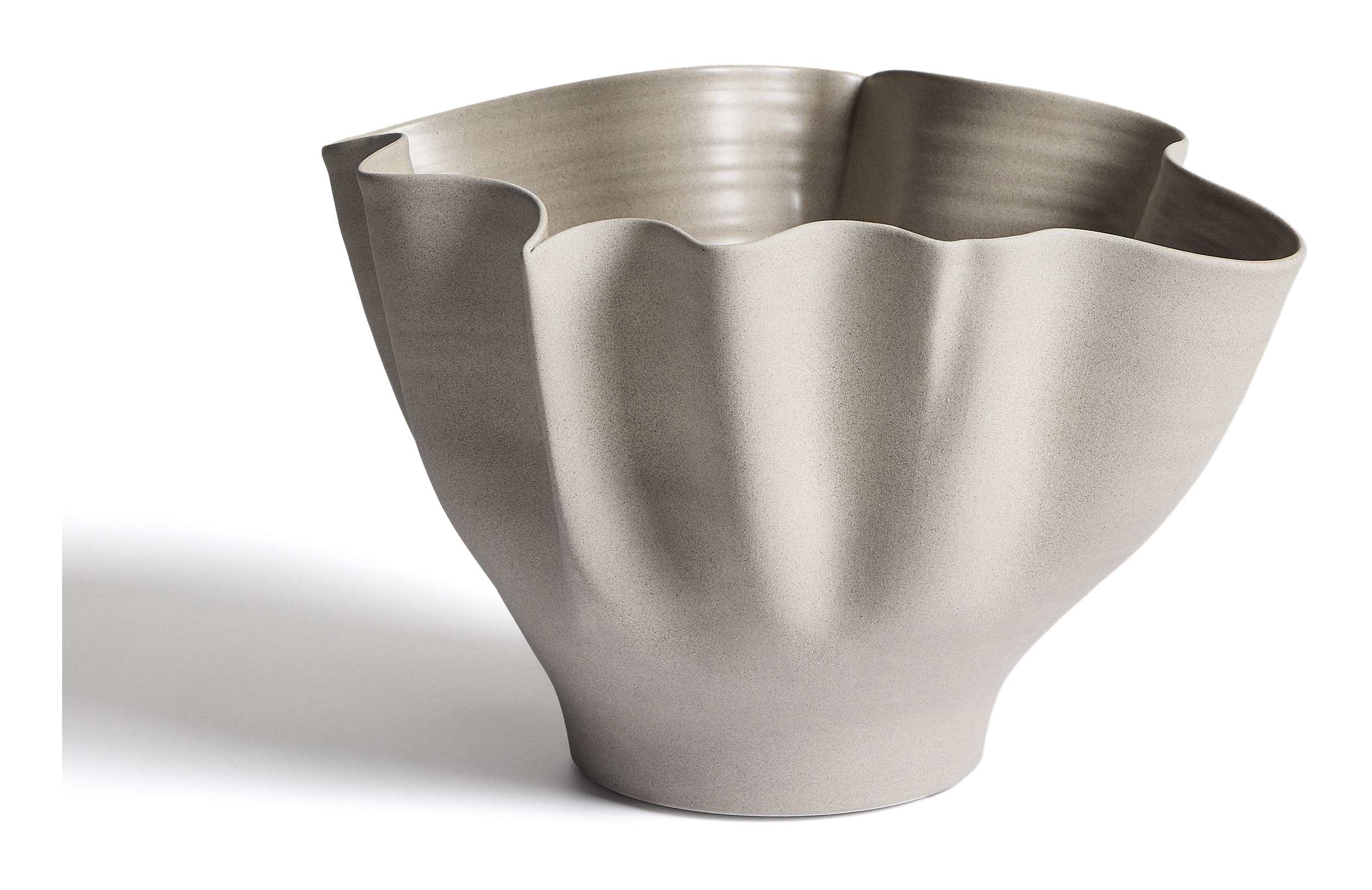 Kave Home Vaas Nilea Keramiek, 23cm - Grijs - Organisch