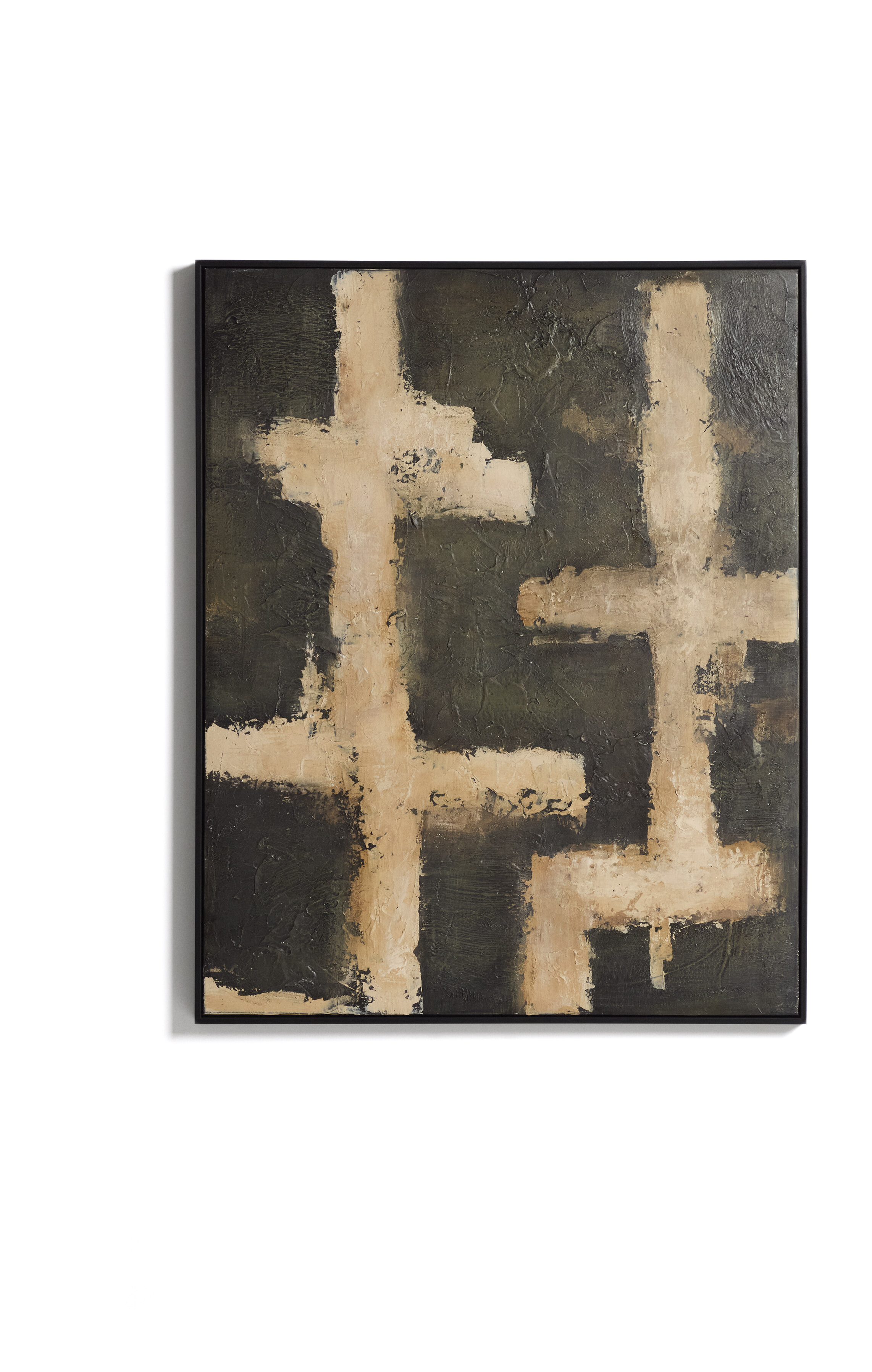 Kave Home Schilderij Emeri 80 x 100cm - Olijfgroen/Beige