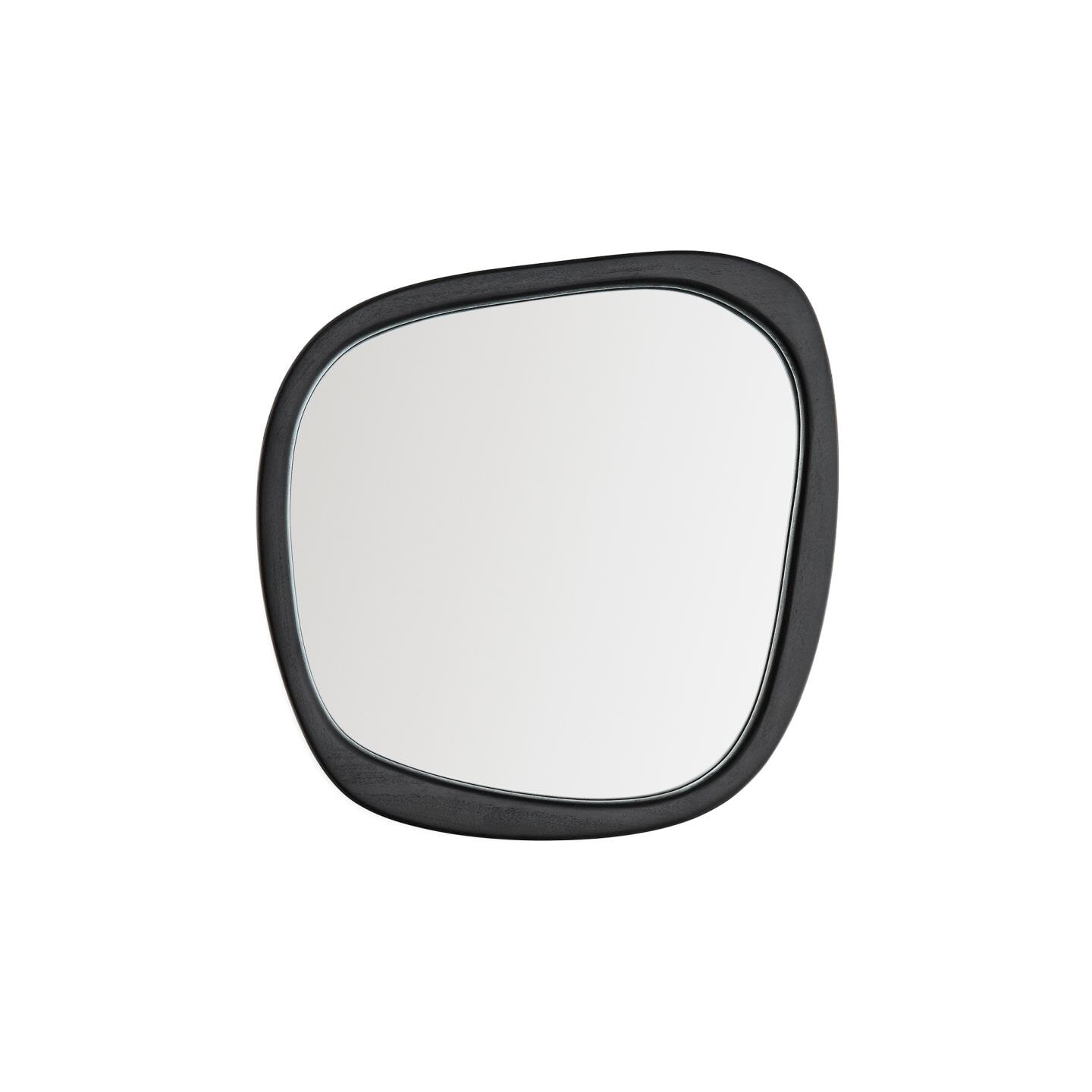 Kave Home Organische Spiegel 'Alura' Teakhout, 47 x 45cm, kleur Zwart