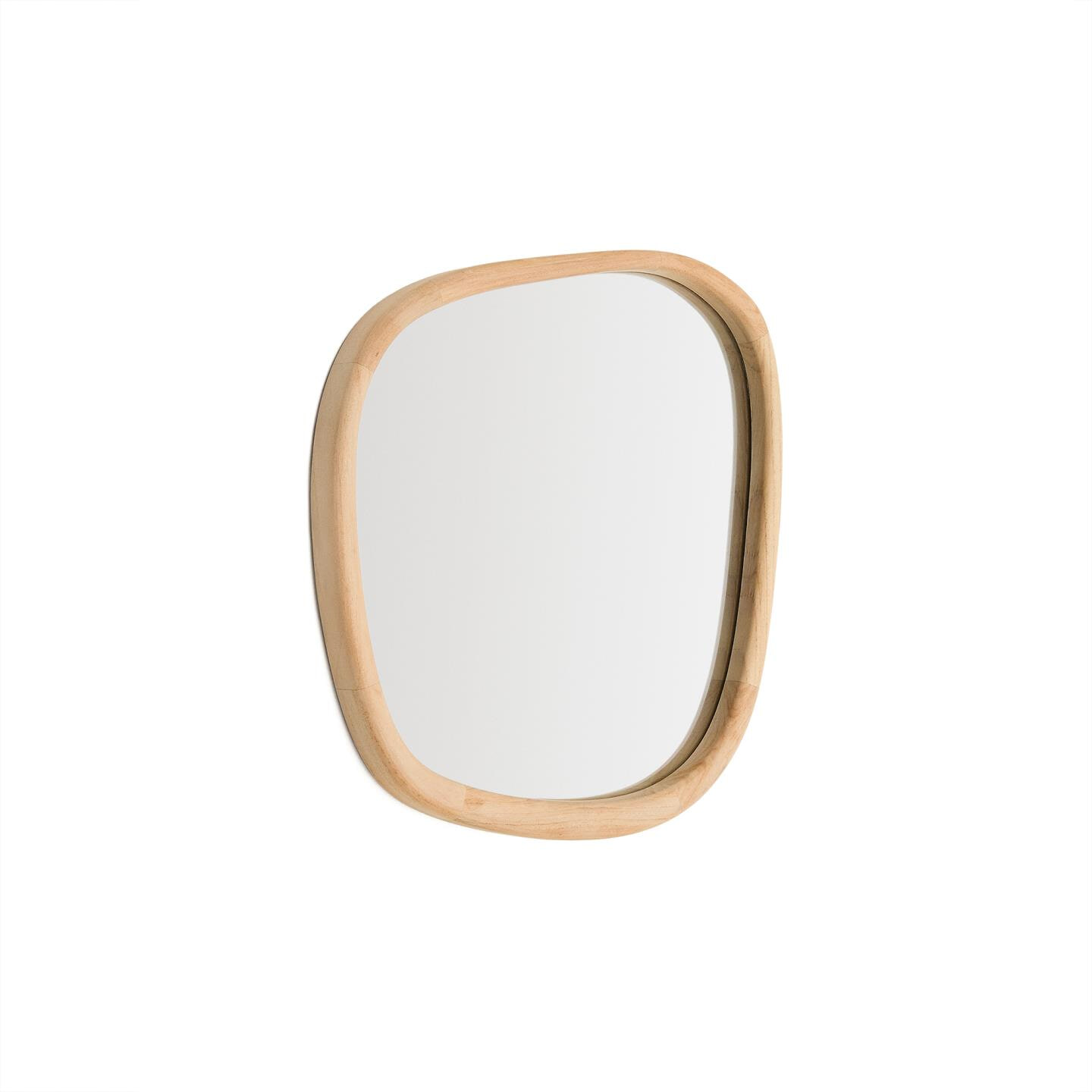 Kave Home Organische Spiegel Alura Teakhout, 45 x 47cm - Naturel